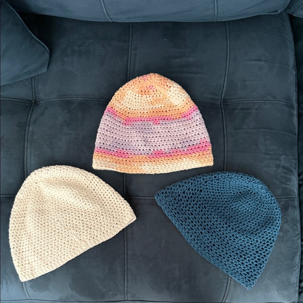 Colorful Kids Crochet Beanie Set